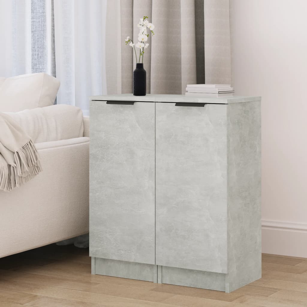 Komode 2 kom siva boja betona 30 x 30 x 70 cm konstruirano drvo