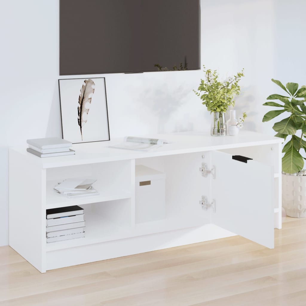 TV ormarić bijeli 102 x 35,5 x 36,5 cm od konstruiranog drva