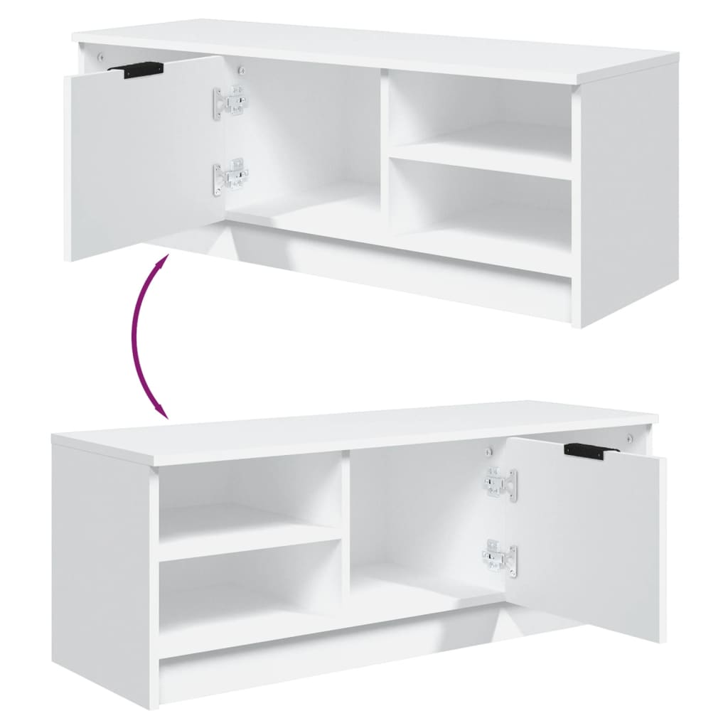 TV ormarić bijeli 102 x 35,5 x 36,5 cm od konstruiranog drva