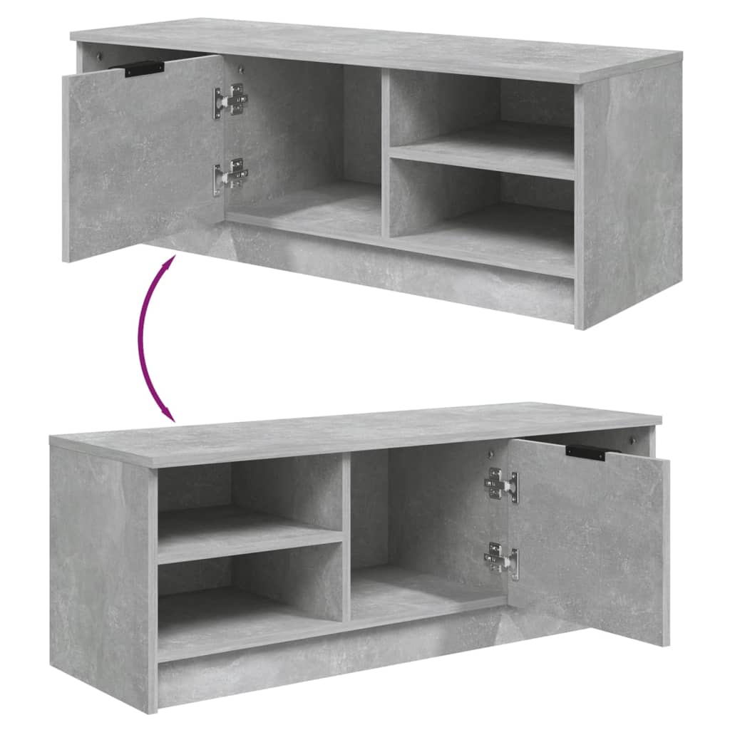 TV ormarić boja betona 102x35,5x36,5 cm konstruirano drvo