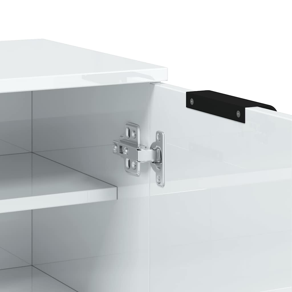 Ormarić za cipele sjajni bijeli 59x35x100,5 cm konstruirano drvo