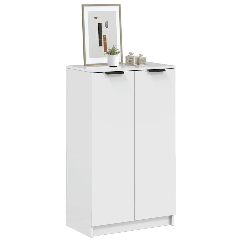 Ormarić za cipele sjajni bijeli 59x35x100,5 cm konstruirano drvo