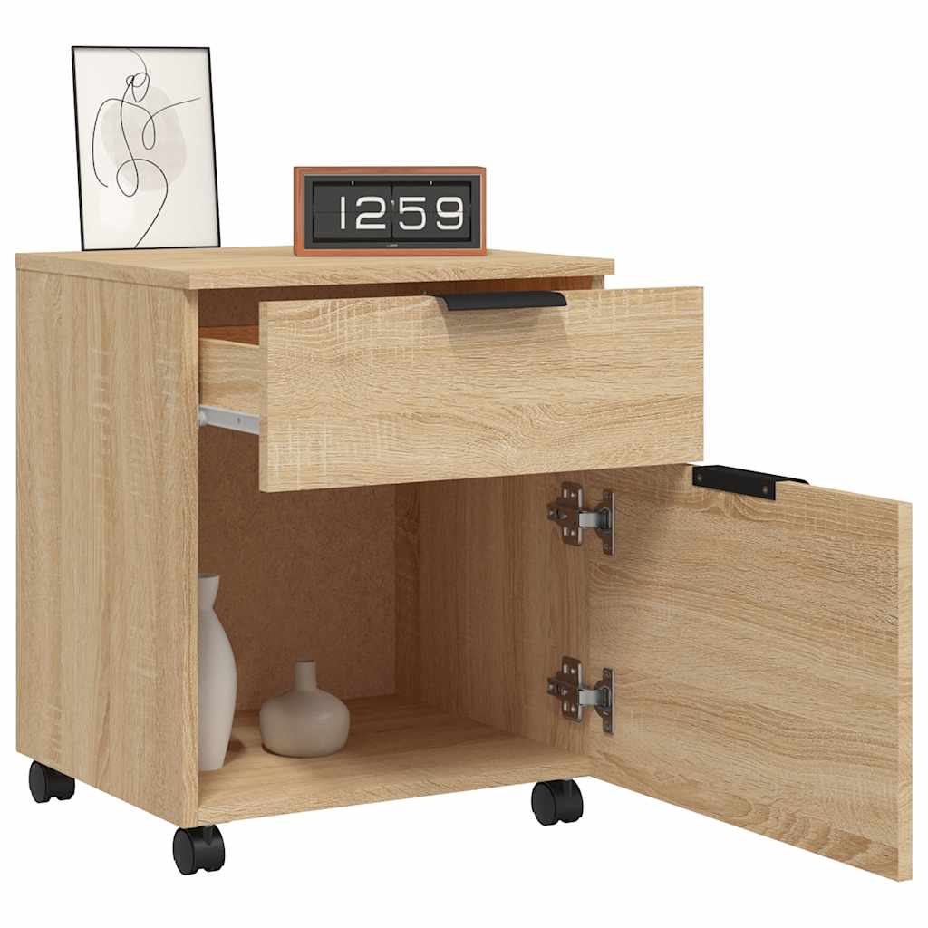 Mobilni ormarić za spise hrast 45x38x54 cm konstruirano drvo