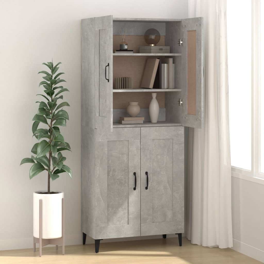 Komoda siva boja betona 69,5 x 34 x 90 cm od konstruiranog drva