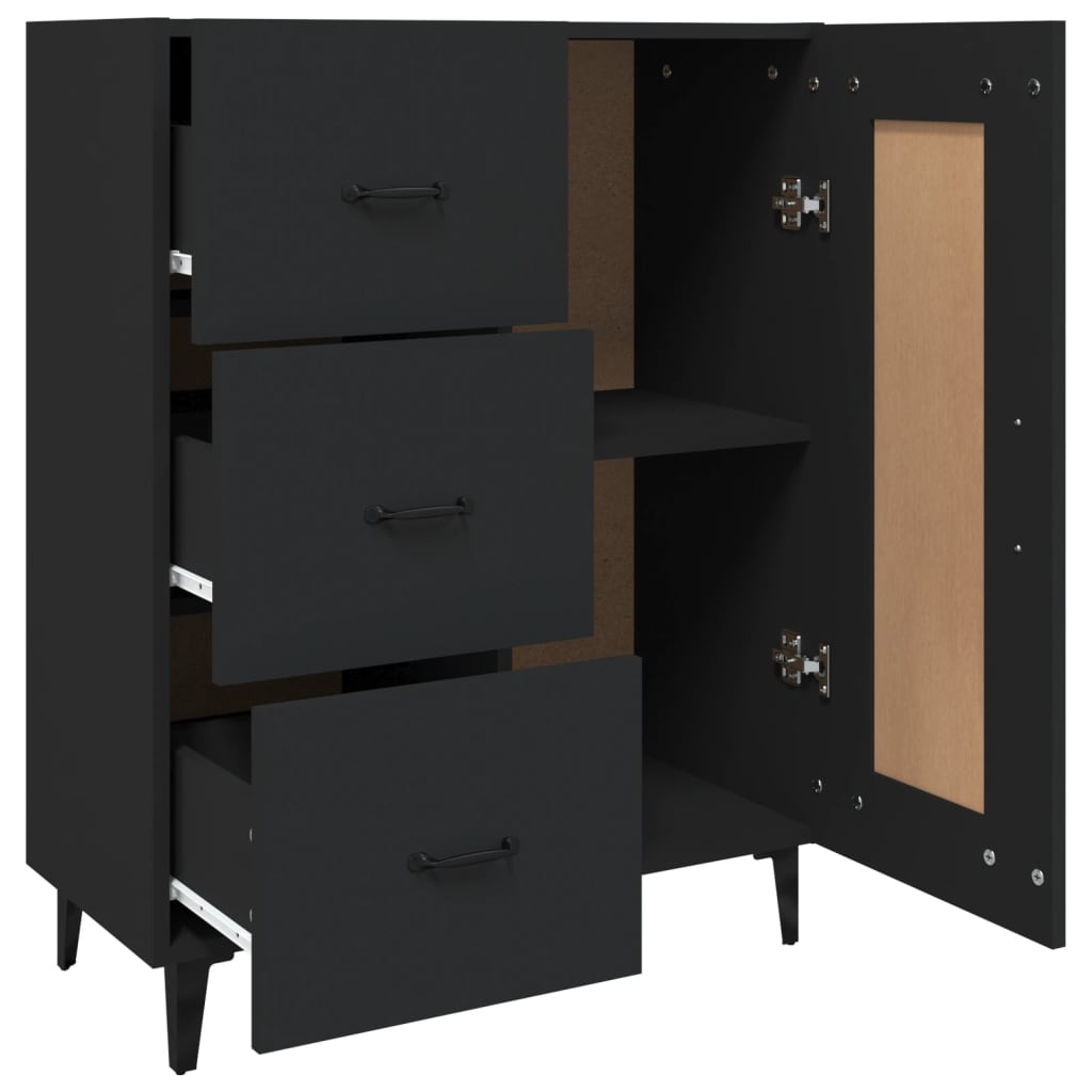 Komoda crna 69,5 x 34 x 90 cm od konstruiranog drva