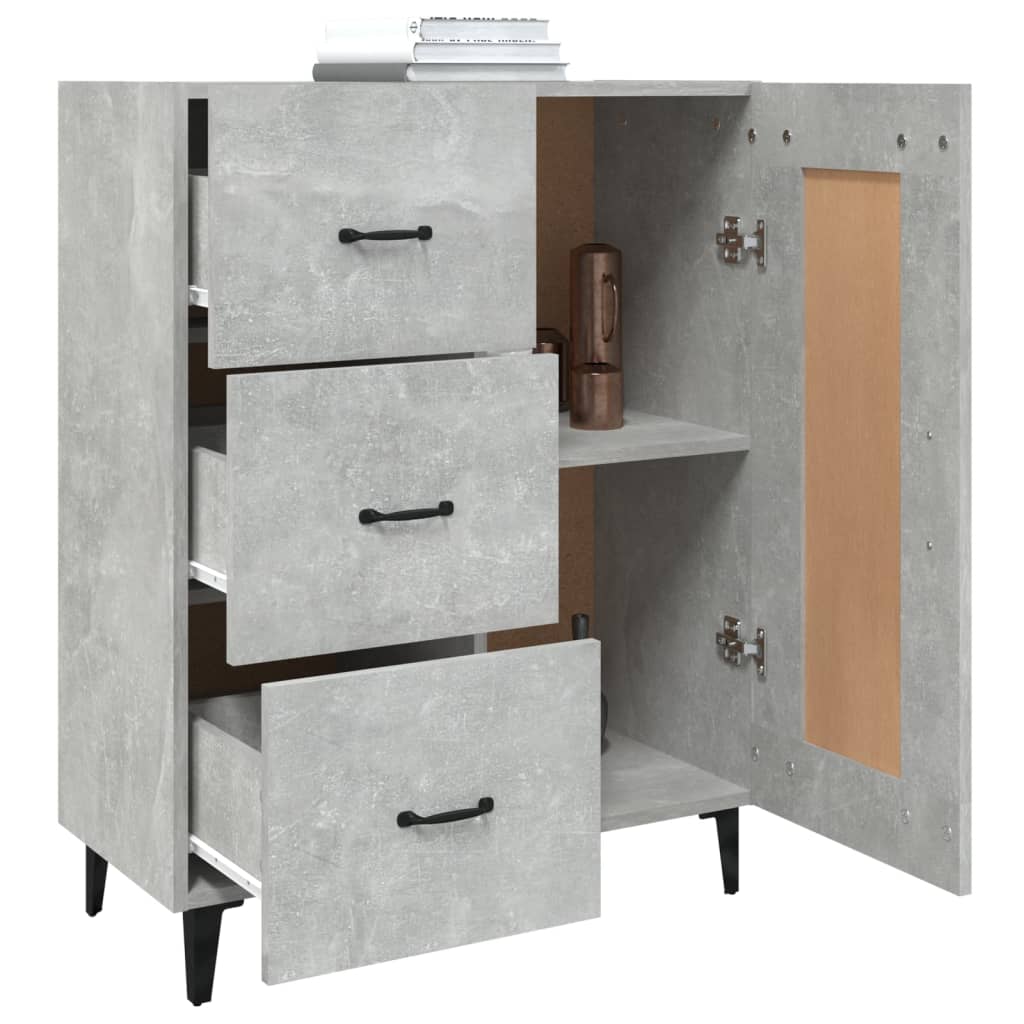 Komoda siva boja betona 69,5 x 34 x 90 cm od konstruiranog drva