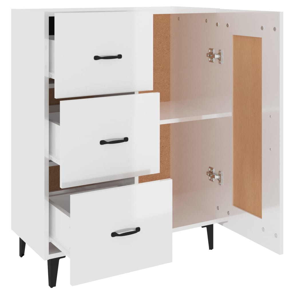 Komoda sjajna bijela 69,5x34x90 cm od konstruiranog drva