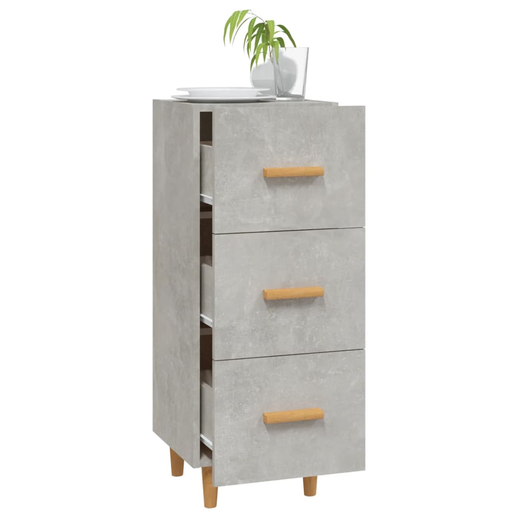 Komoda siva boja betona 34,5x34x90 cm od konstruiranog drva