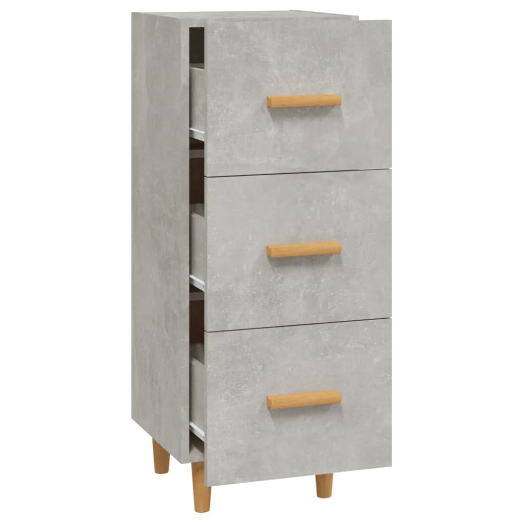 Komoda siva boja betona 34,5x34x90 cm od konstruiranog drva
