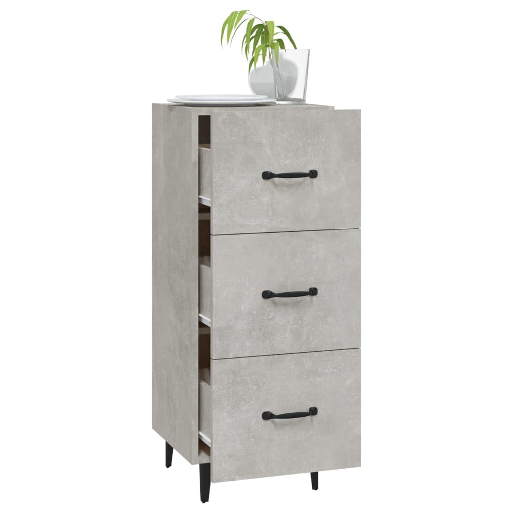 Komoda siva boja betona 34,5x34x90 cm od konstruiranog drva