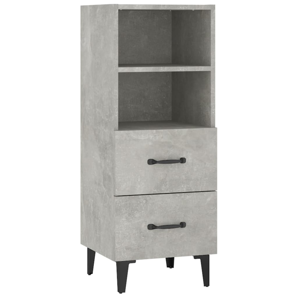 Komoda siva boja betona 34,5x34x90 cm od konstruiranog drva