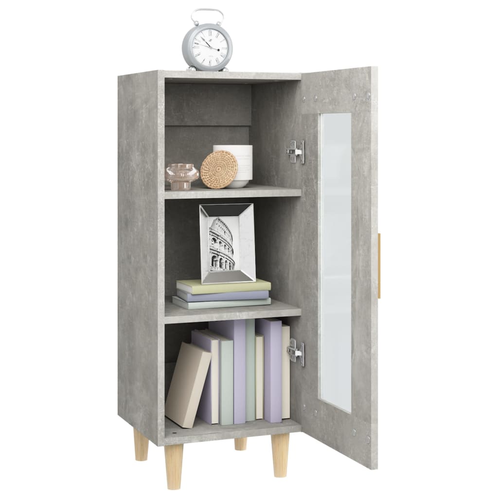 Komoda siva boja betona 34,5x34x90 cm od konstruiranog drva