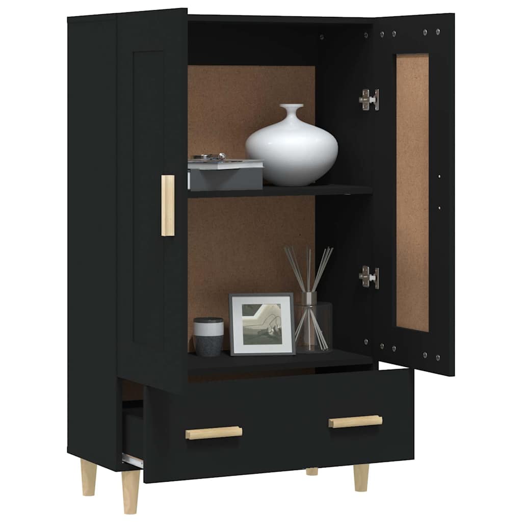 Visoka komoda crna 70 x 31 x 115 cm od konstruiranog drva