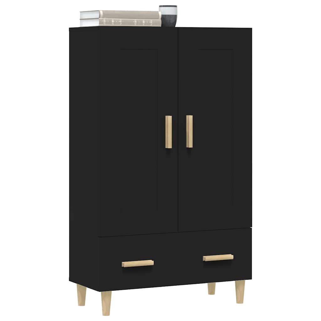 Visoka komoda crna 70 x 31 x 115 cm od konstruiranog drva