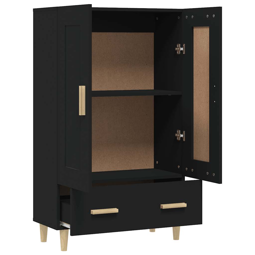 Visoka komoda crna 70 x 31 x 115 cm od konstruiranog drva