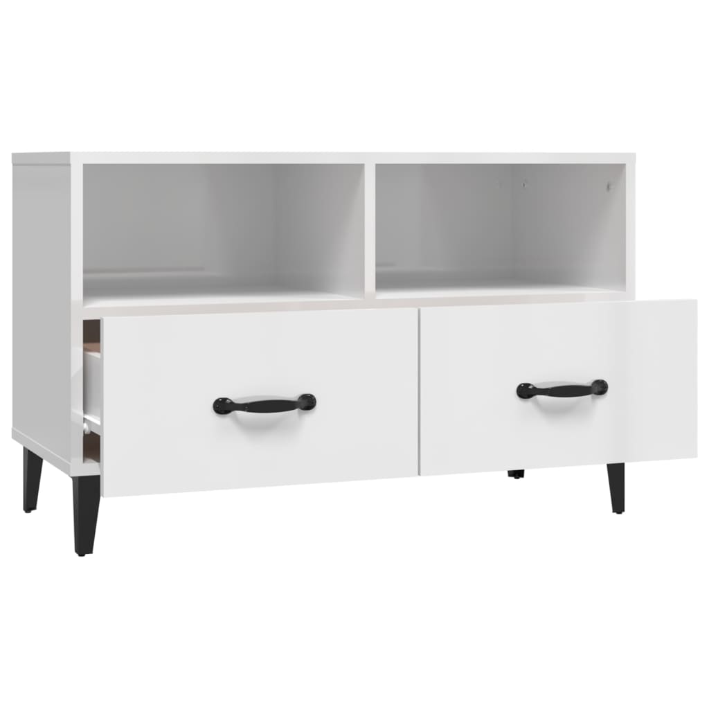 TV ormarić sjajni bijeli 80 x 36 x 50 cm od konstruiranog drva