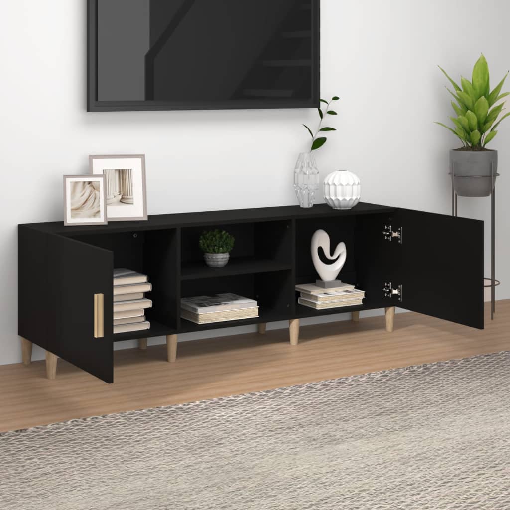 TV ormarić crni 150 x 30 x 50 cm od konstruiranog drva