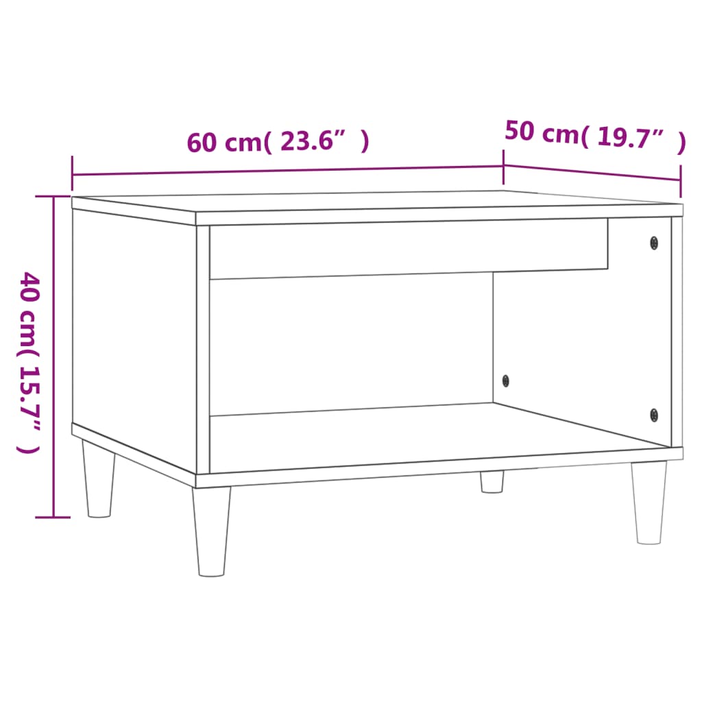 Stolić za kavu crni 60x50x40 cm od konstruiranog drva
