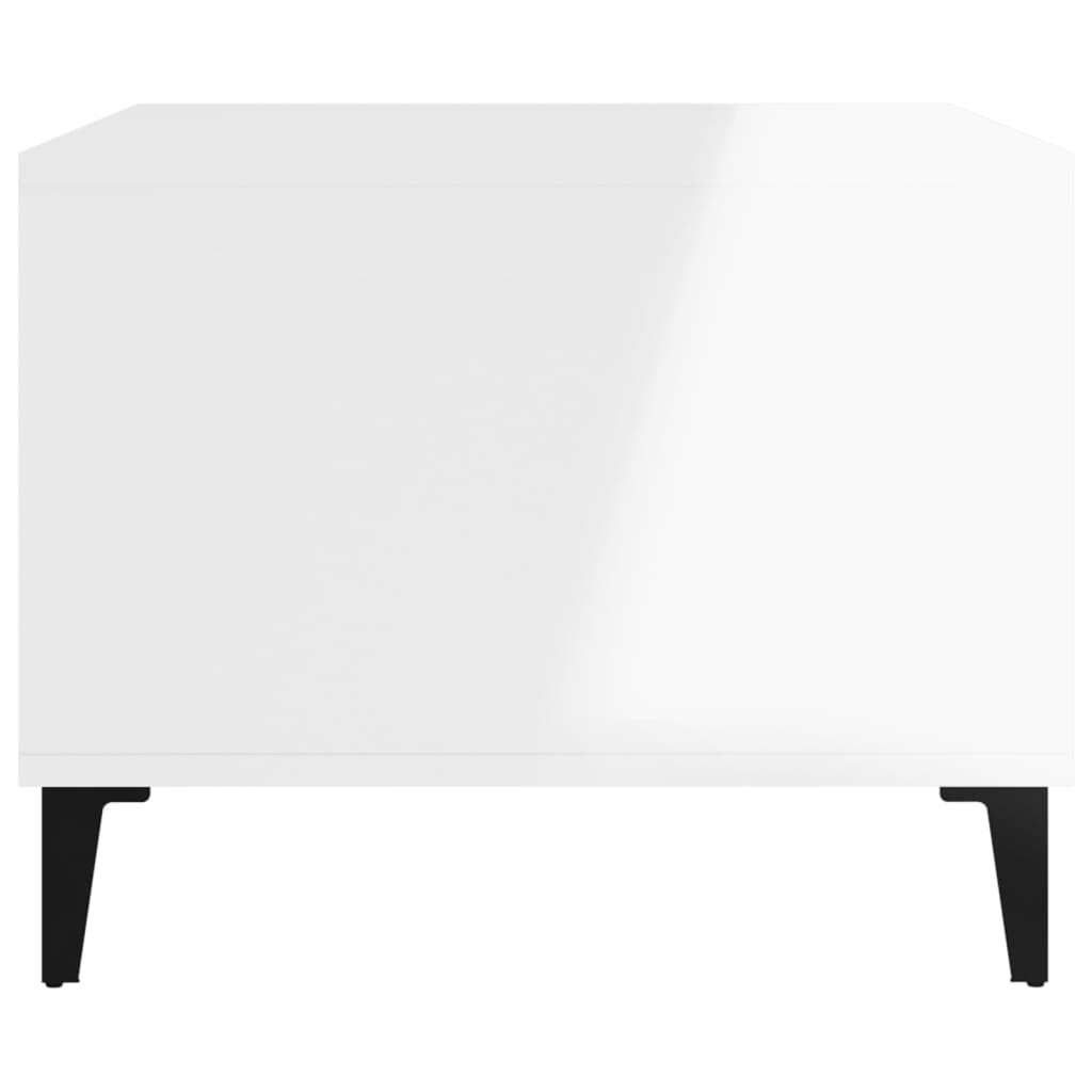 Stolić za kavu sjajni bijeli 60 x 50 x 40 cm konstruirano drvo