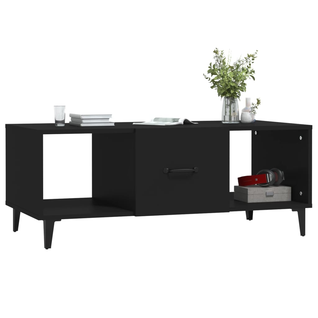 Stolić za kavu crni 102x50x40 cm od konstruiranog drva