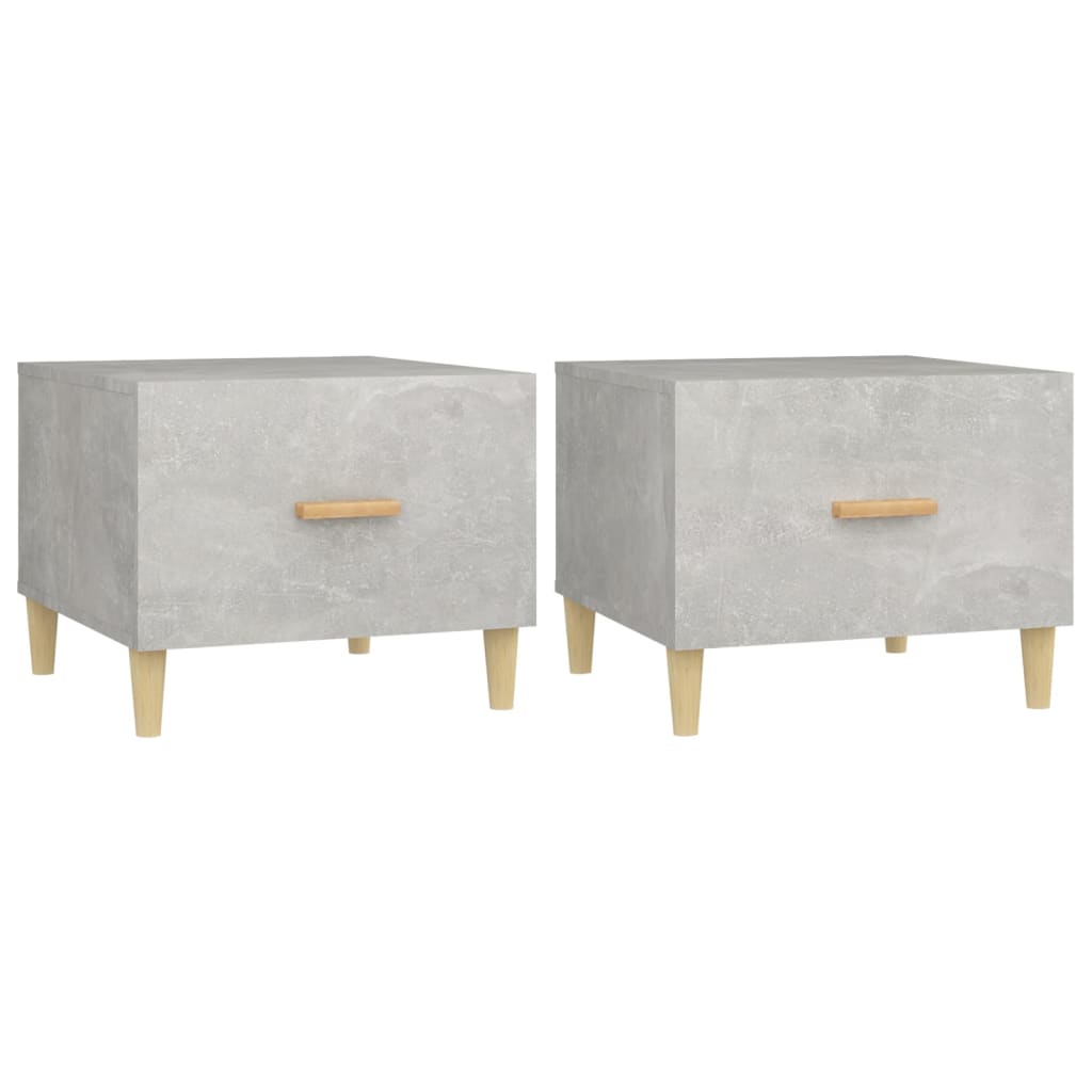 Stolići za kavu 2 kom Siva betona 50x50x40 cm konstruirano drvo