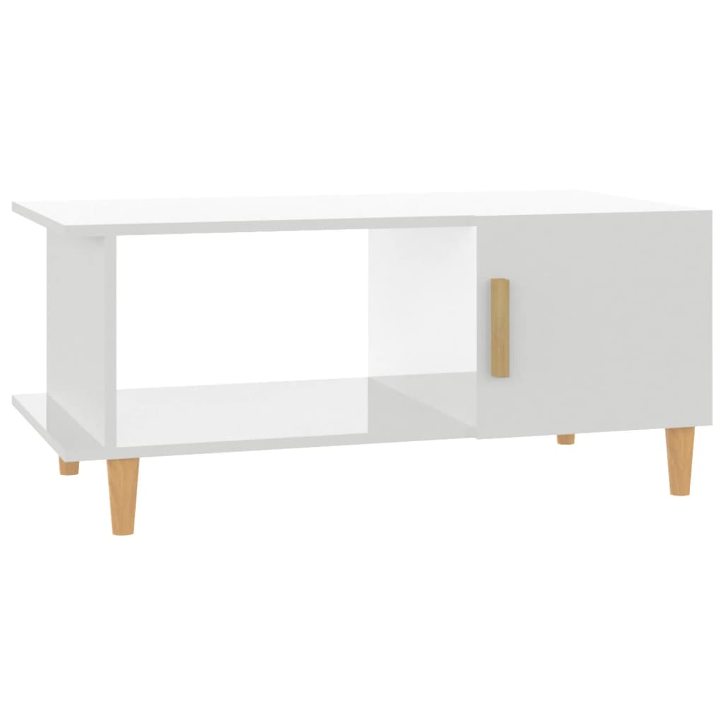 Stolić za kavu sjajni bijeli 90 x 50 x 40 cm konstruirano drvo