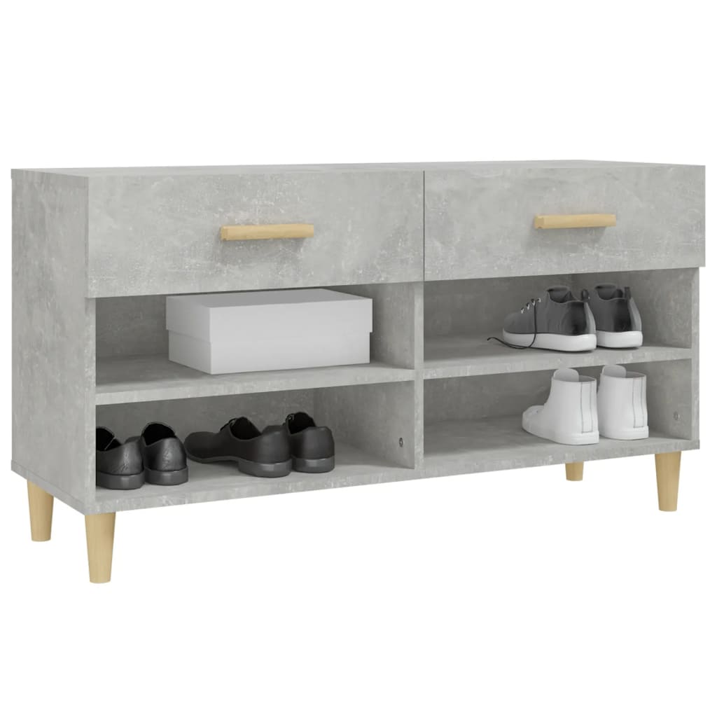 Ormarić za cipele boja betona 102x35x55 cm konstruirano drvo