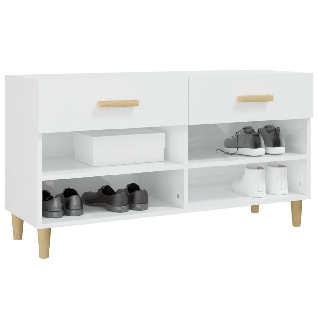Ormarić za cipele sjajni bijeli 102x35x55 cm konstruirano drvo