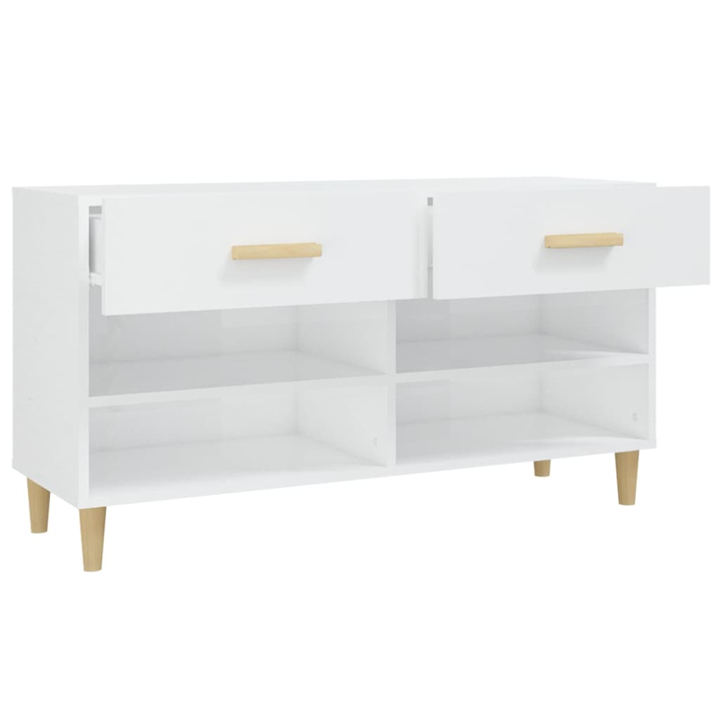 Ormarić za cipele sjajni bijeli 102x35x55 cm konstruirano drvo