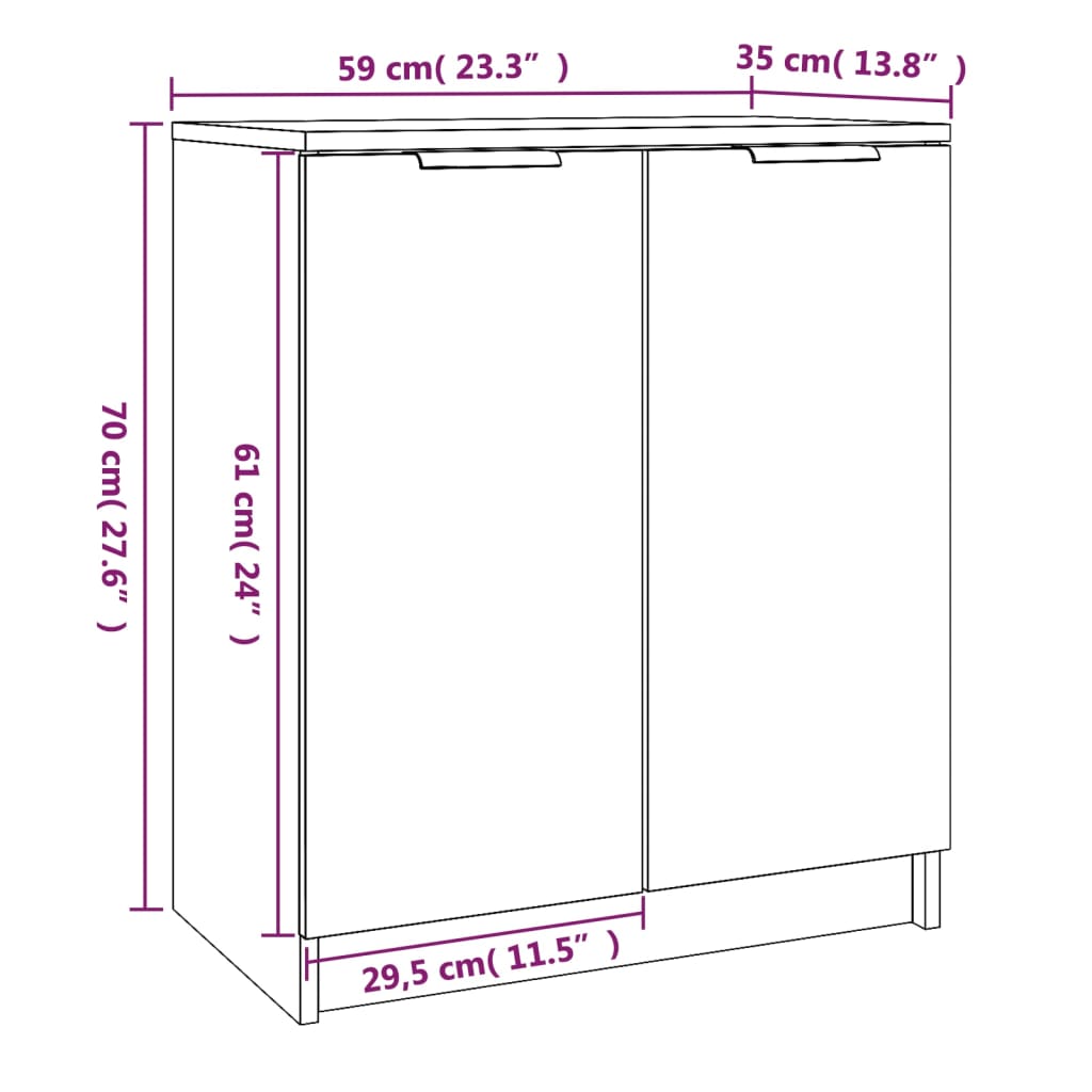 Ormarić za cipele sivi hrast 59 x 35 x 70 cm konstruirano drvo
