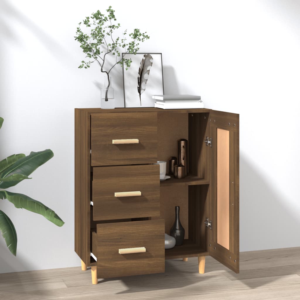 Komoda boja smeđeg hrasta 69,5 x 34 x 90 cm konstruirano drvo