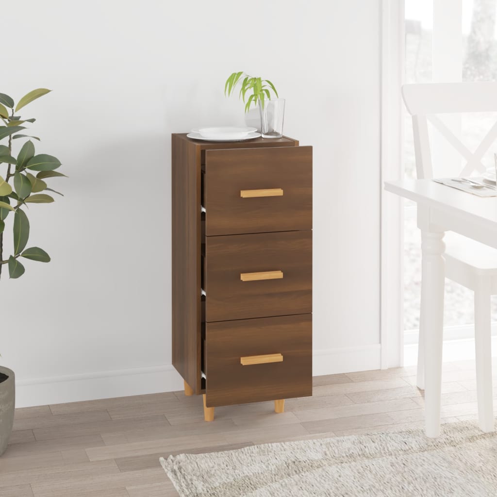 Komoda boja smeđeg hrasta 34,5 x 34 x 90 cm konstruirano drvo