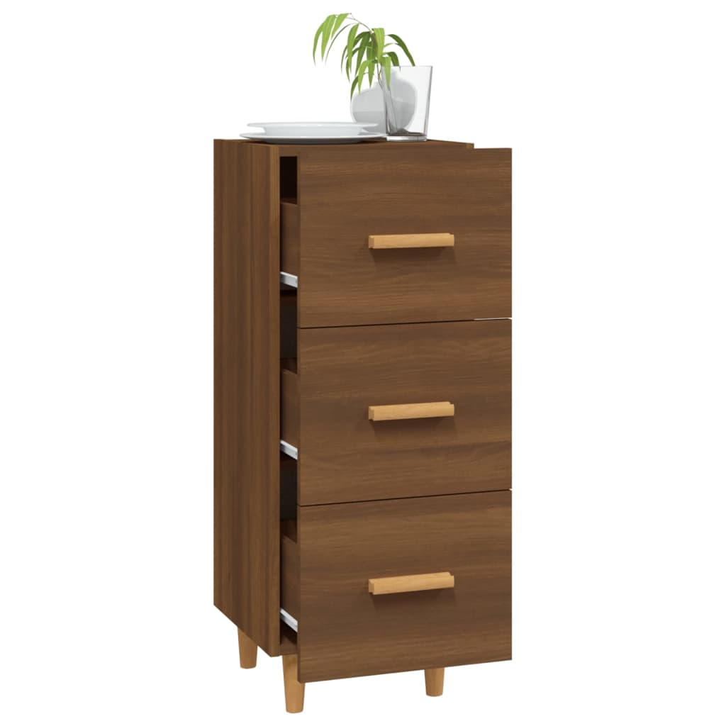 Komoda boja smeđeg hrasta 34,5 x 34 x 90 cm konstruirano drvo