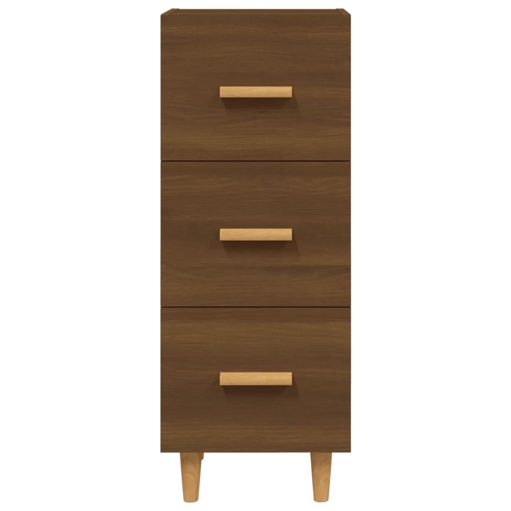 Komoda boja smeđeg hrasta 34,5 x 34 x 90 cm konstruirano drvo