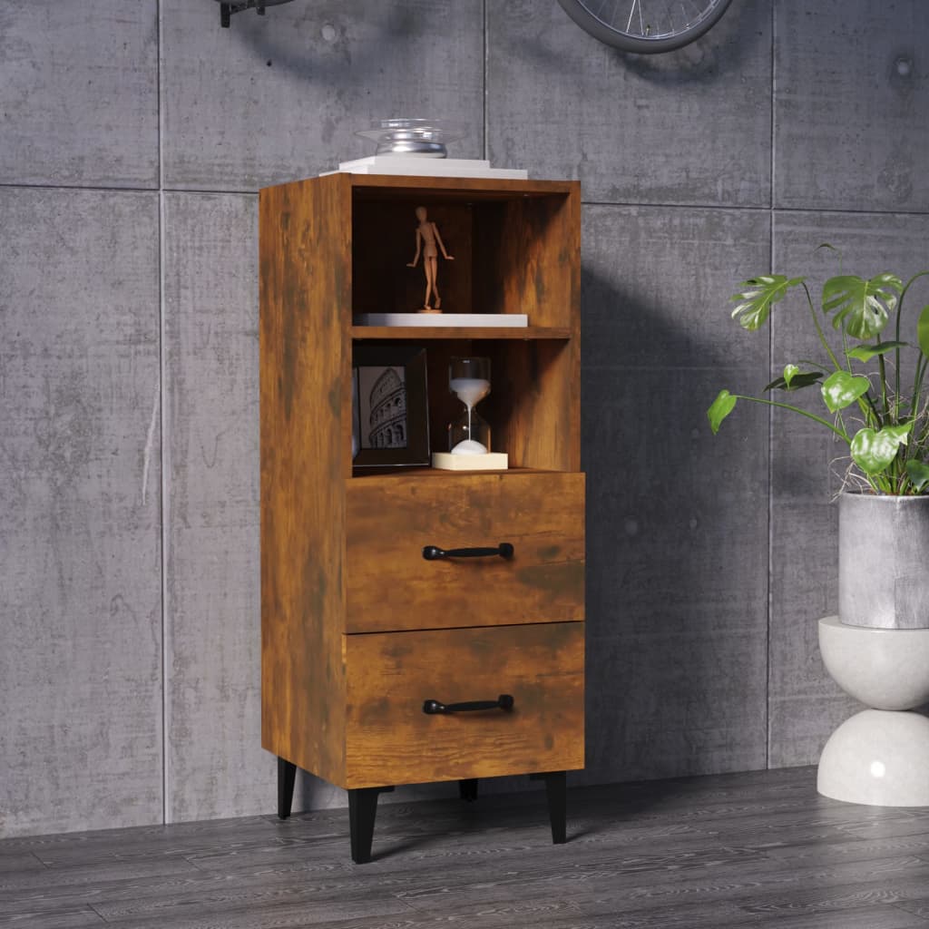 Komoda boja dimljenog hrasta 34,5x34x90 cm konstruirano drvo