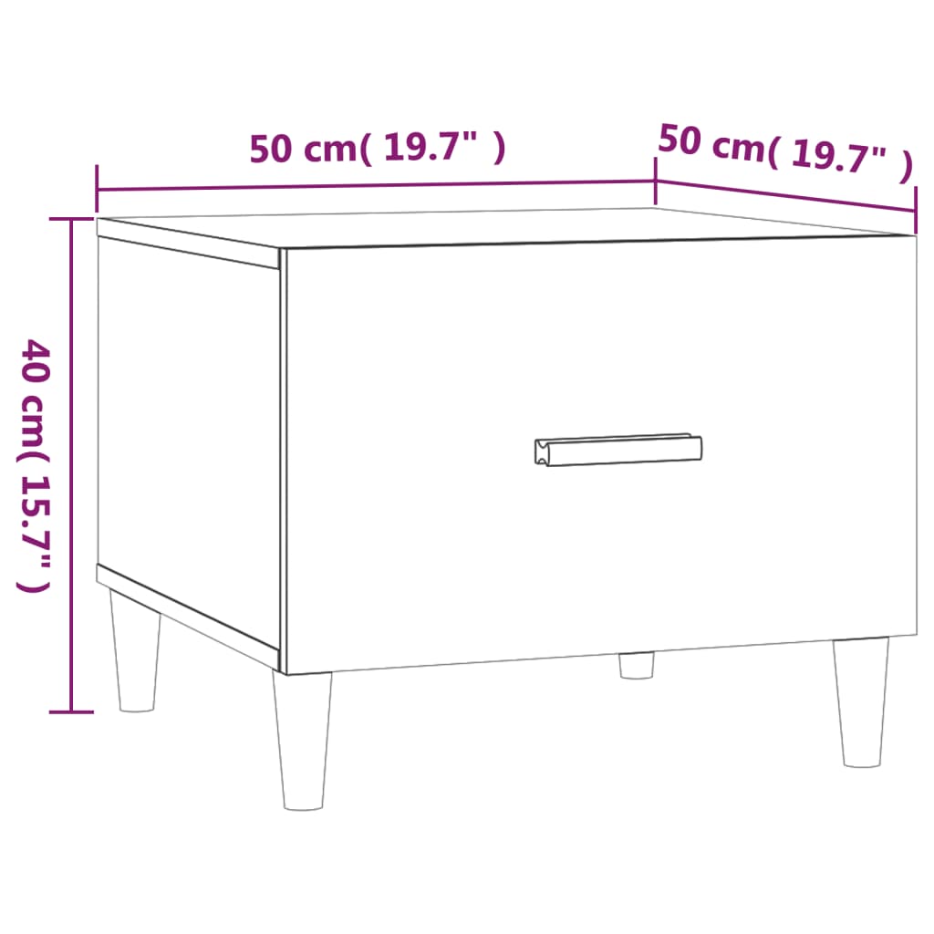 Stolić za kavu smeđa boja hrasta 50x50x40 cm konstruirano drvo