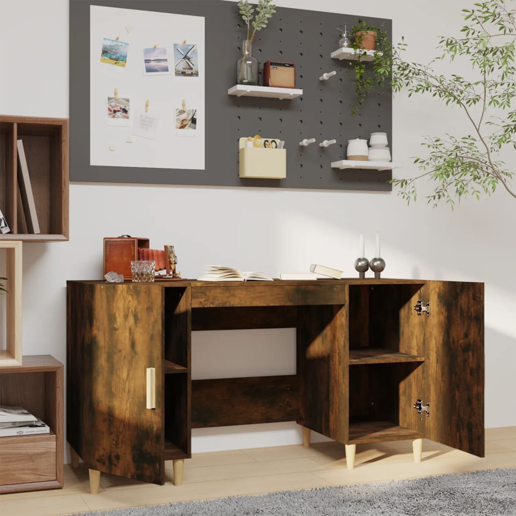 Radni stol boja dimljenog hrasta 140x50x75 cm konstruirano drvo