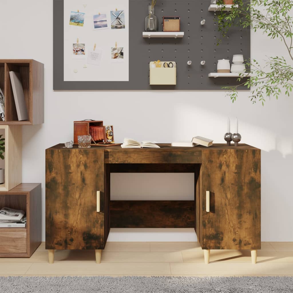 Radni stol boja dimljenog hrasta 140x50x75 cm konstruirano drvo