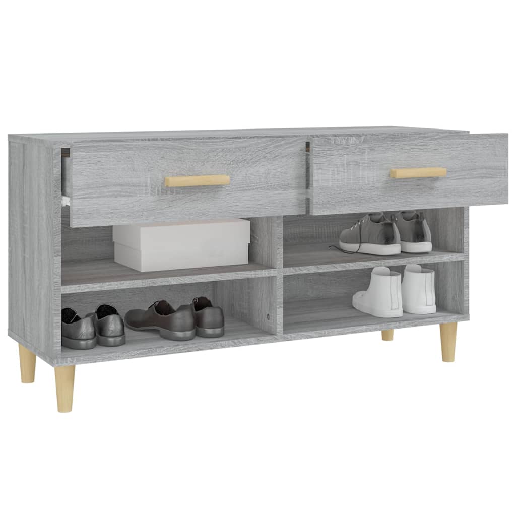 Ormarić za cipele sivi hrast 102 x 35 x 55 cm konstruirano drvo