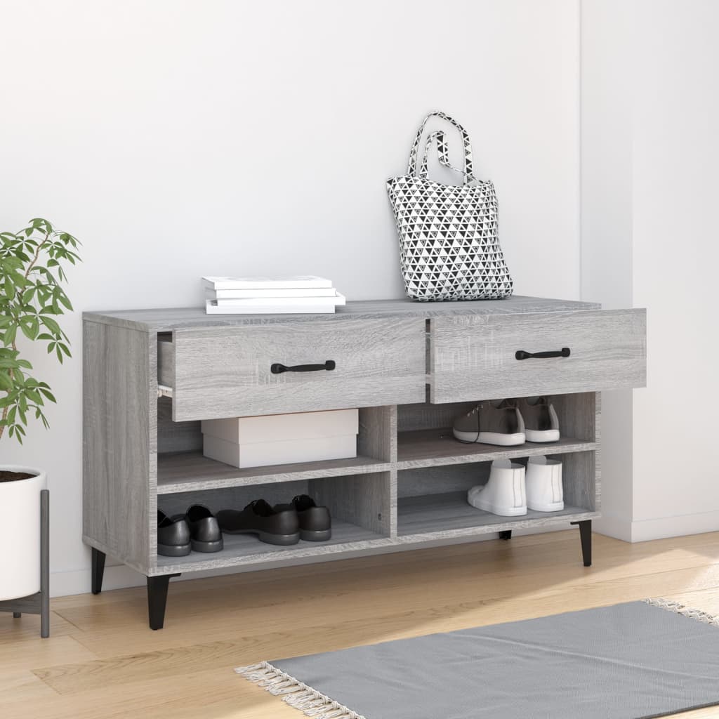 Ormarić za cipele sivi hrast 102 x 35 x 55 cm konstruirano drvo