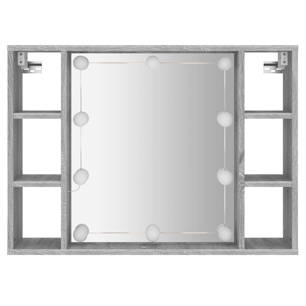 Ormarić s ogledalom LED boja hrasta sonome 76x15x55 cm