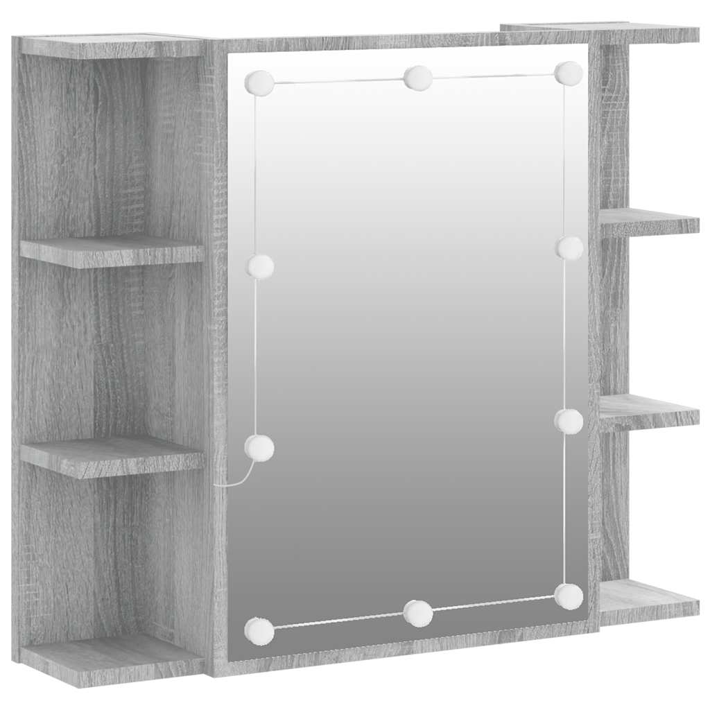 Ormarić s ogledalom LED boja hrasta sonome 70 x 16,5 x 60 cm