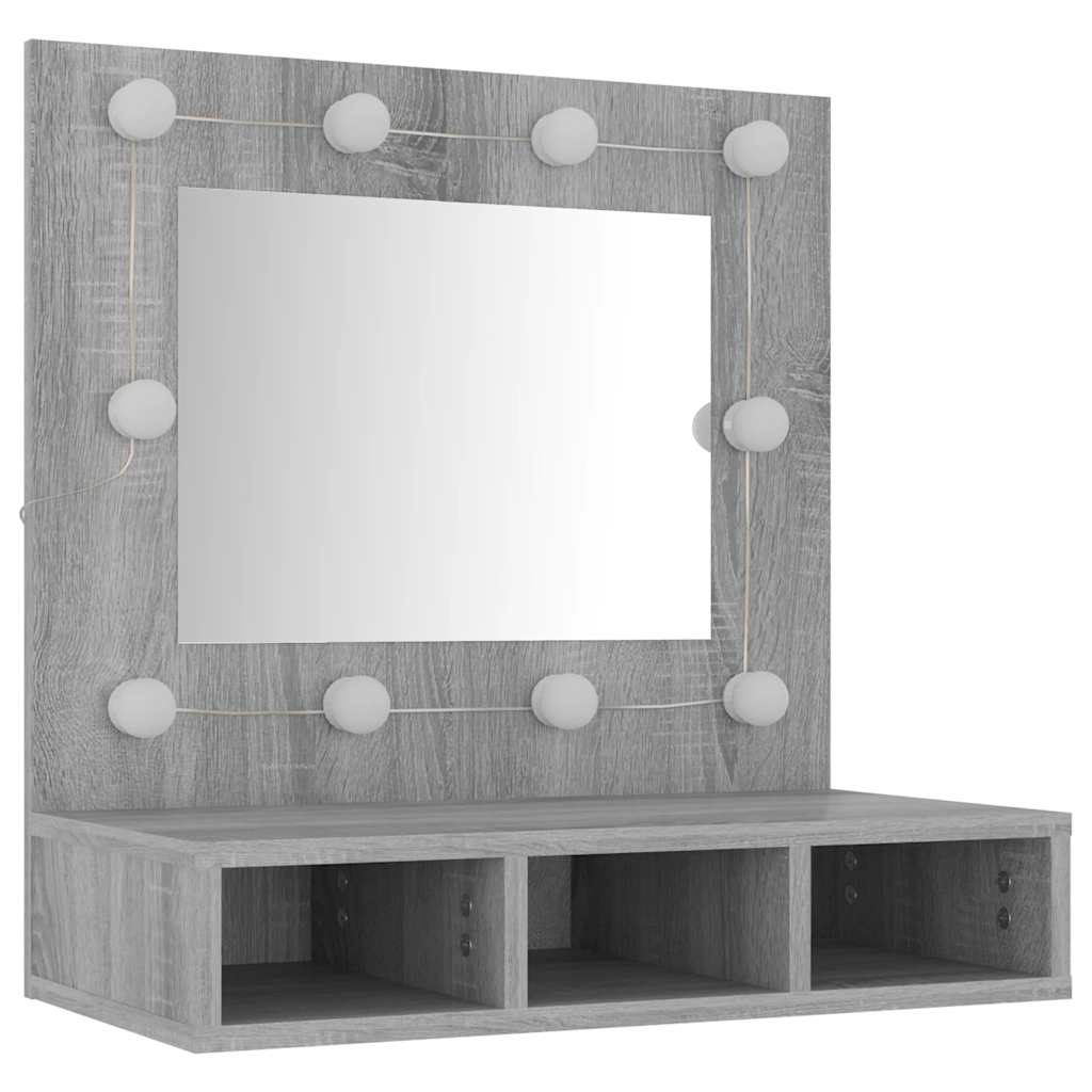 Ormarić s ogledalom LED boja hrasta sonome 60x31,5x62 cm