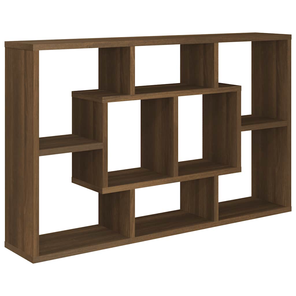 Zidna polica boja smeđeg hrasta 85x16x52,5 cm konstruirano drvo