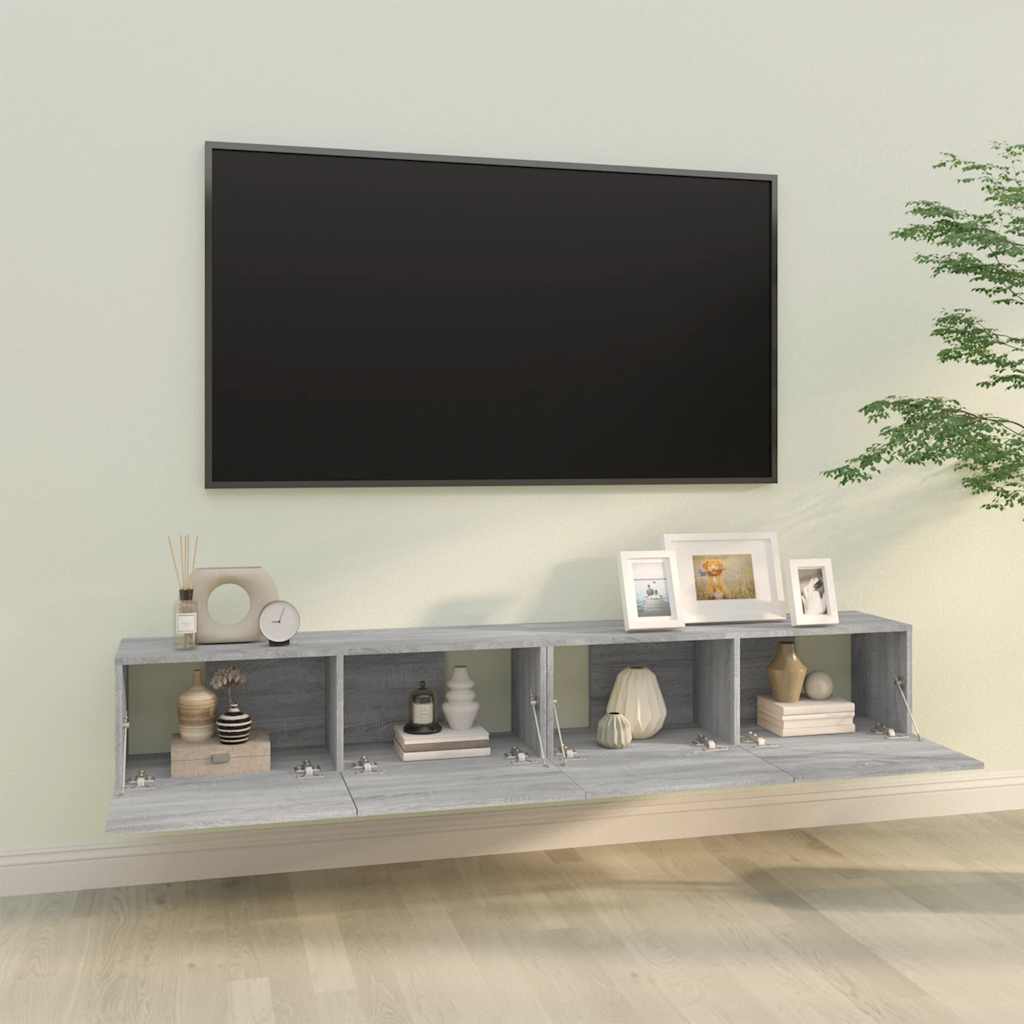 Zidni TV ormarići 2 kom boja sivog hrasta 100x30x30 cm drveni