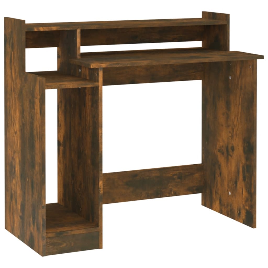 Radni stol s LED svjetlima boja hrasta 97 x 45 x 90 cm drveni