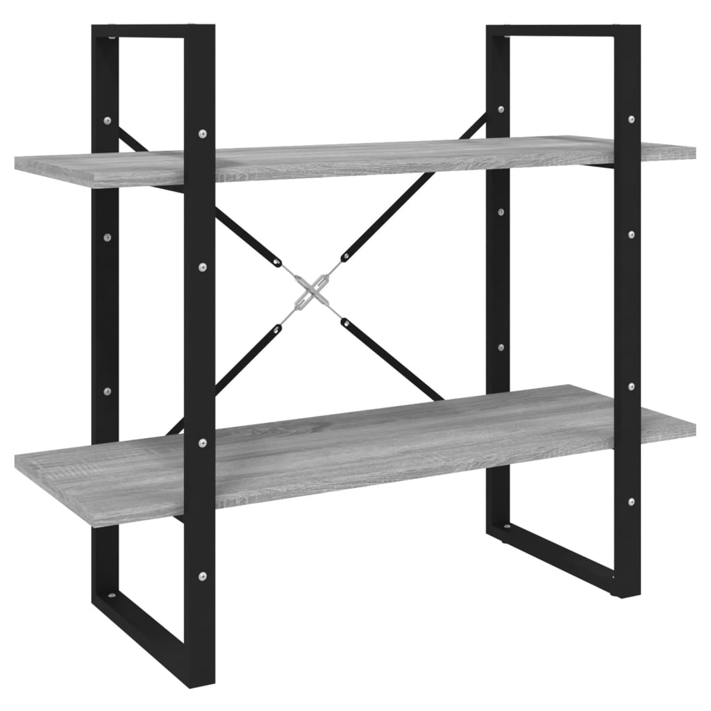 Ormarić za knjige s 2 razine boja hrasta 80 x 30 x 70 cm drveni