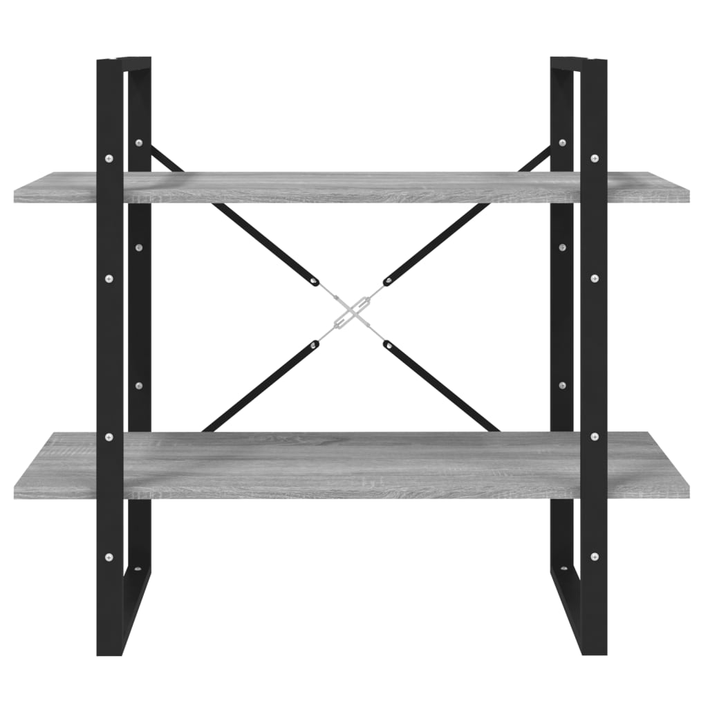 Ormarić za knjige s 2 razine boja hrasta 80 x 30 x 70 cm drveni