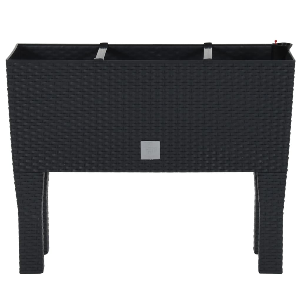 Povišena vrtna gredica antracit 60 x 25 x 46 cm PP ratan