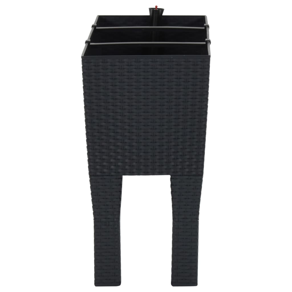 Povišena vrtna gredica antracit 60 x 25 x 46 cm PP ratan